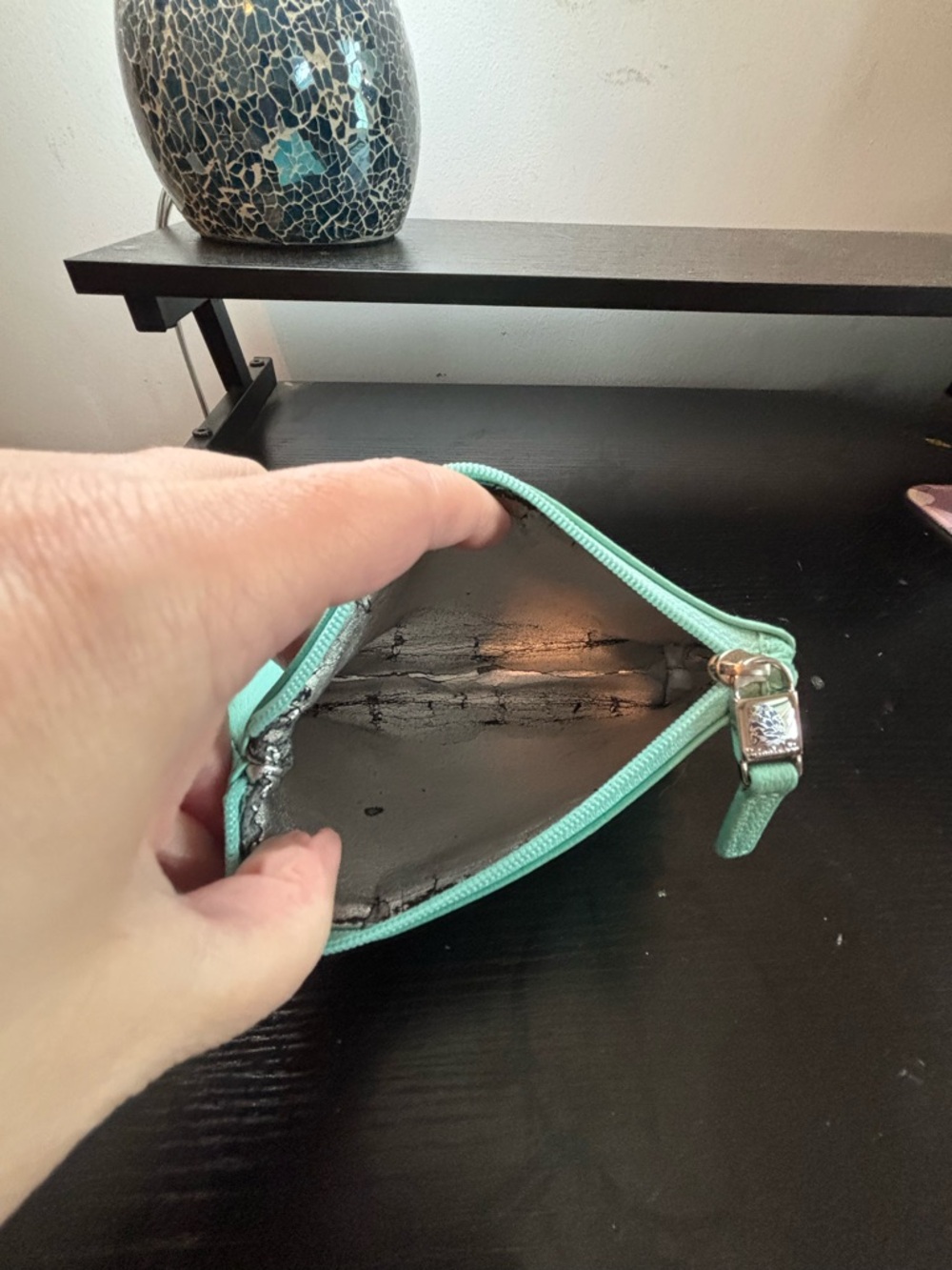 Authentic Tiffany & Co. Leather Cosmetic Pouch – Iconic Tiffany Blue - Picture 6 of 6